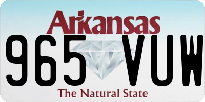 AR license plate 965VUW