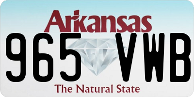 AR license plate 965VWB