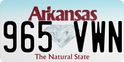 AR license plate 965VWN
