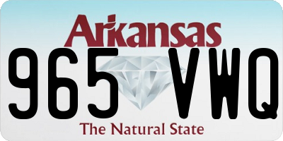 AR license plate 965VWQ