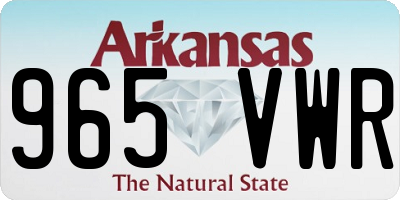 AR license plate 965VWR