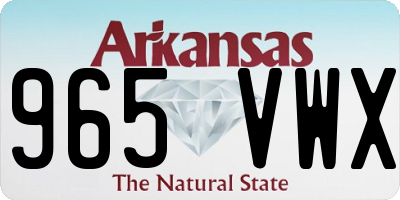 AR license plate 965VWX