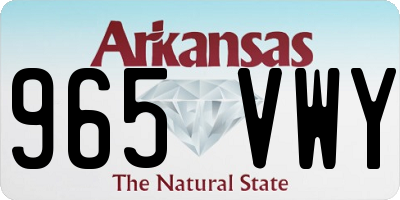 AR license plate 965VWY
