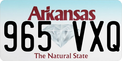 AR license plate 965VXQ