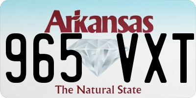 AR license plate 965VXT