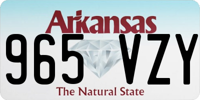 AR license plate 965VZY
