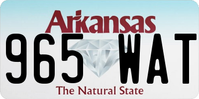 AR license plate 965WAT