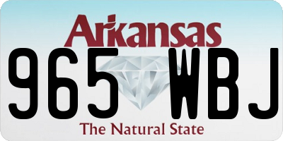 AR license plate 965WBJ