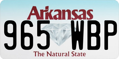 AR license plate 965WBP