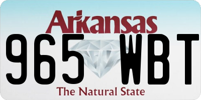 AR license plate 965WBT