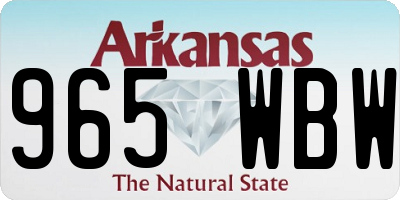 AR license plate 965WBW