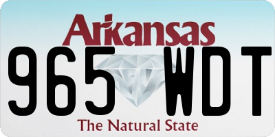 AR license plate 965WDT