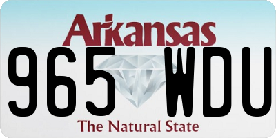 AR license plate 965WDU