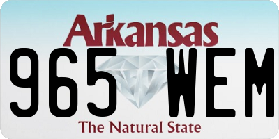 AR license plate 965WEM