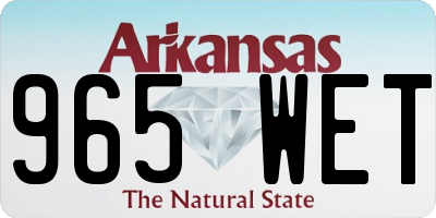 AR license plate 965WET