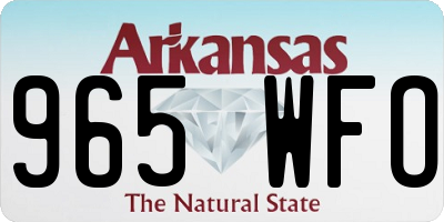 AR license plate 965WFO