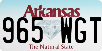 AR license plate 965WGT