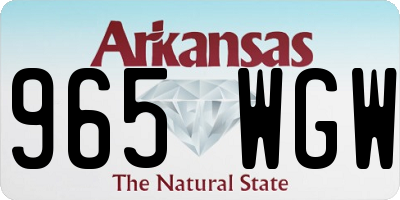 AR license plate 965WGW