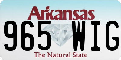 AR license plate 965WIG