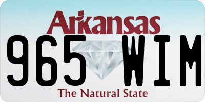 AR license plate 965WIM