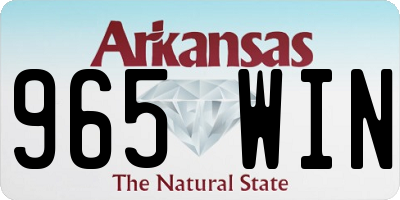 AR license plate 965WIN