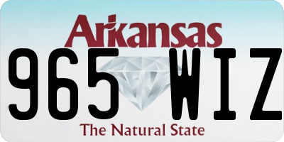 AR license plate 965WIZ