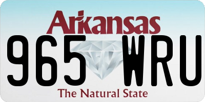 AR license plate 965WRU