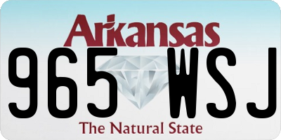 AR license plate 965WSJ