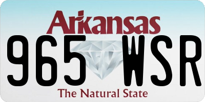 AR license plate 965WSR
