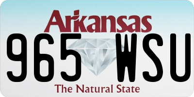 AR license plate 965WSU