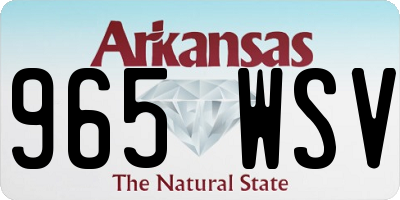 AR license plate 965WSV