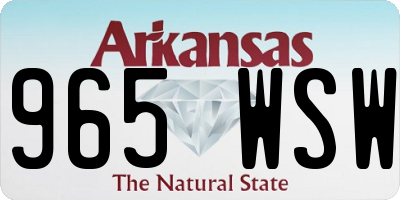 AR license plate 965WSW