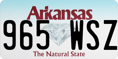 AR license plate 965WSZ