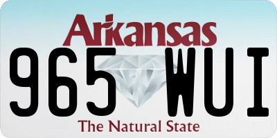 AR license plate 965WUI
