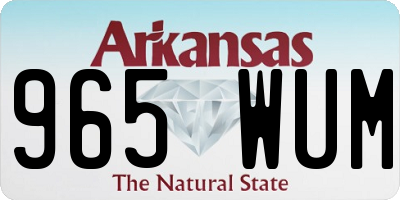 AR license plate 965WUM
