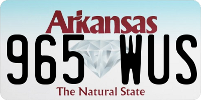 AR license plate 965WUS