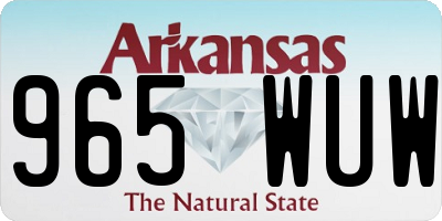 AR license plate 965WUW