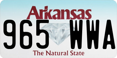 AR license plate 965WWA