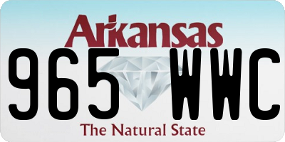 AR license plate 965WWC