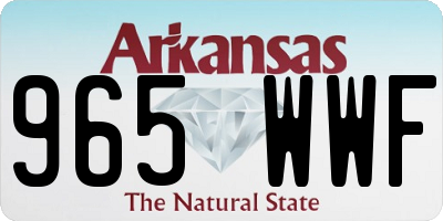 AR license plate 965WWF