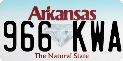 AR license plate 966KWA