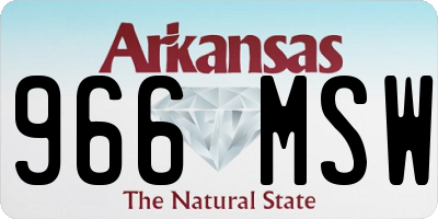 AR license plate 966MSW
