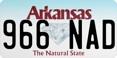 AR license plate 966NAD