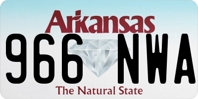 AR license plate 966NWA