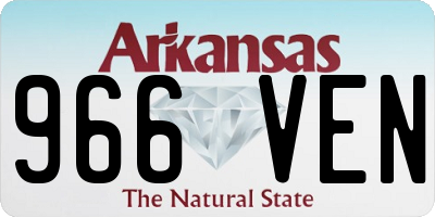 AR license plate 966VEN
