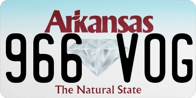 AR license plate 966VOG
