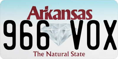AR license plate 966VOX