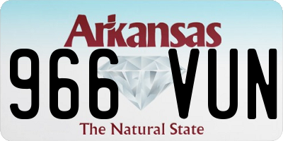 AR license plate 966VUN