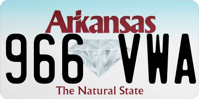 AR license plate 966VWA