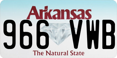AR license plate 966VWB